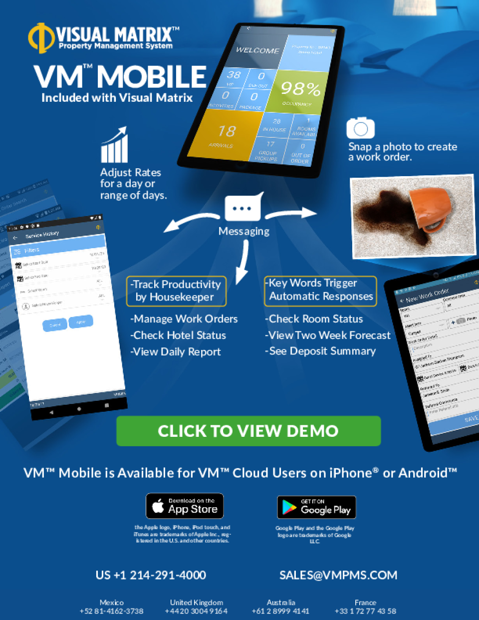 screenshot of Visual Matrix PMS